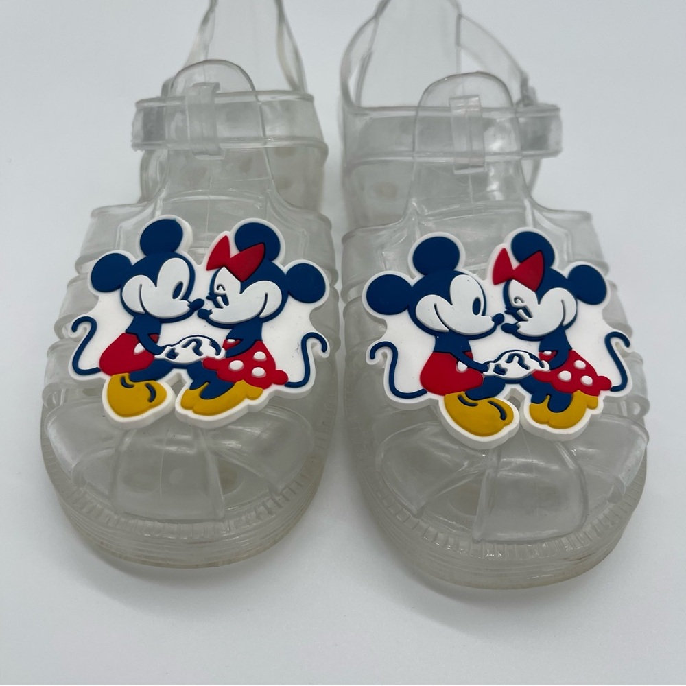 Baby GAP sz 11 Clear Jelly Sandals with Mickey and Minnie Design